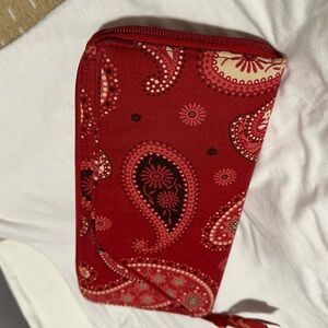 Vera Bradley Red Paisley Travel Wallett